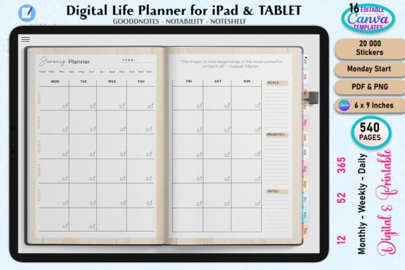 Monthly ,Weekly & Daily Planner for IPad