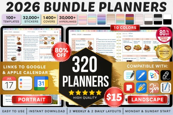 2026 Bundle Digital Planner, Goodnotes