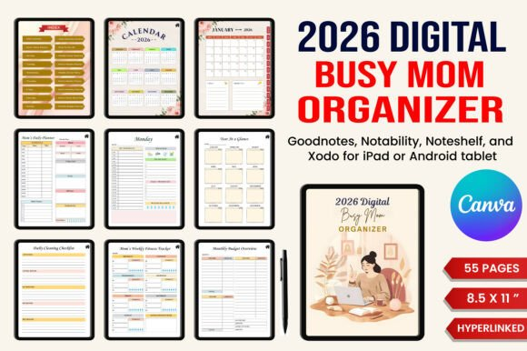 2026 Digital Busy Mom Planner
