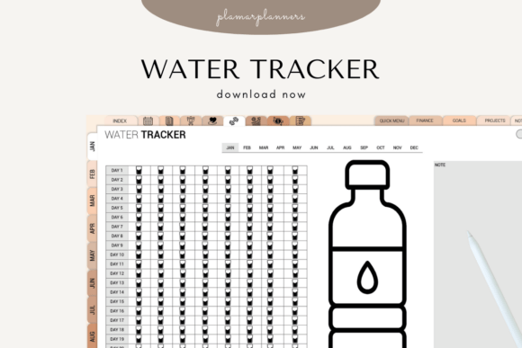 💧 Water Log – Printable & Digital Hydra
