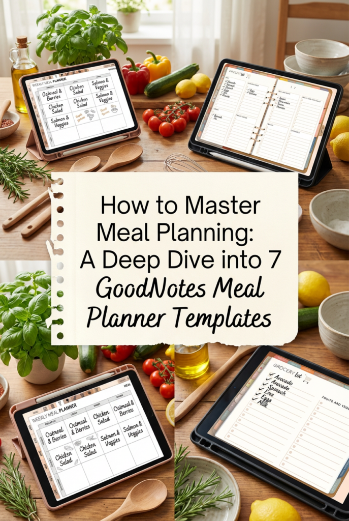 7 GoodNotes Meal Planner Templates
