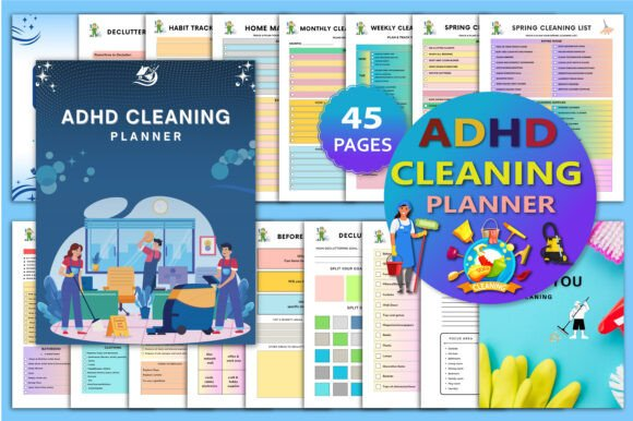 🧠 ADHD Cleaning Planner Canva Template