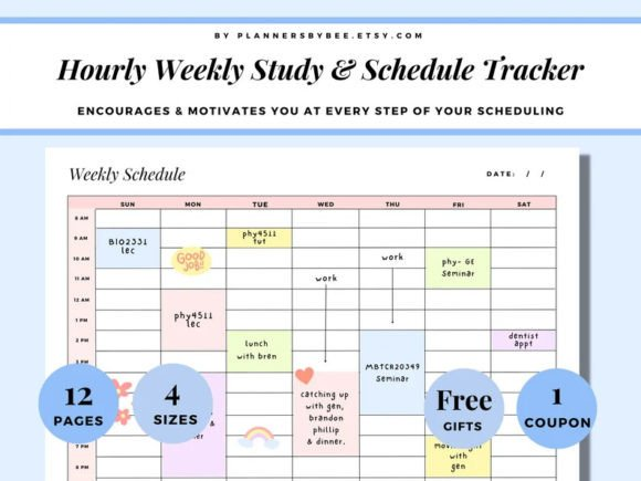 Weekly Study Planner Week Tracker Study
