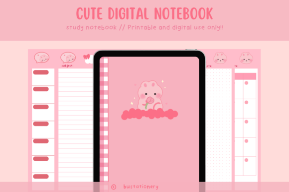Pink Pastel Kawaii Digital Study Planner