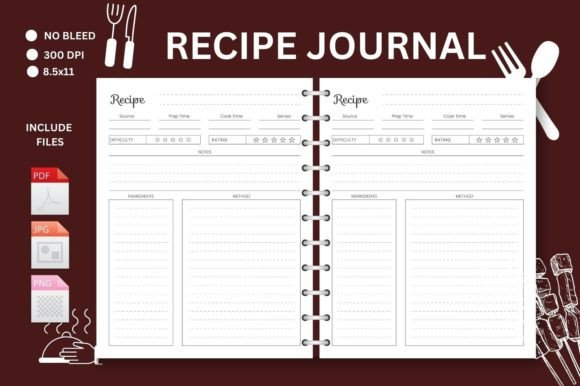 Blank Recipe Book Journal