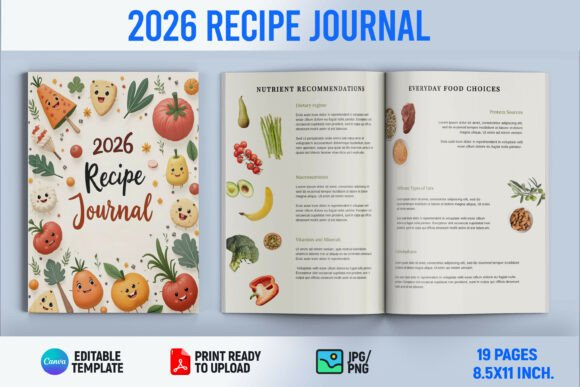 2026 Recipe Journal Canva Template