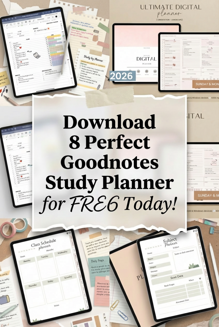 Download 8 Perfect Goodnotes Study Planner for FREE Today!