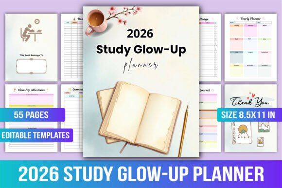 2026 Stylish Study Glow-Up Planner