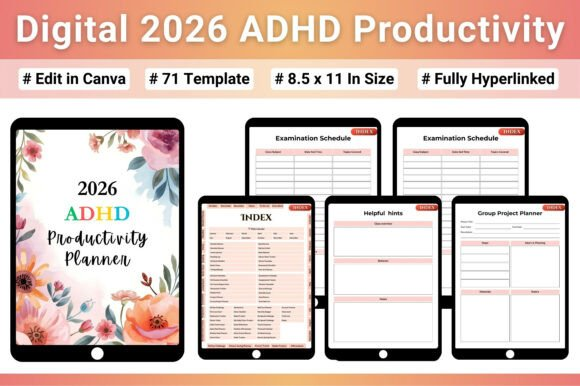 Digital 2026 ADHD Planner Template