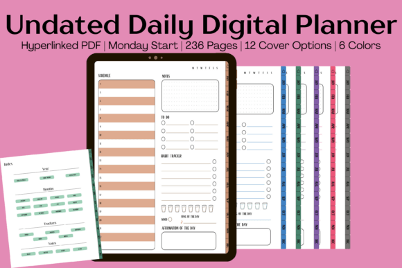 Undated Yearly Daily Digital Planner