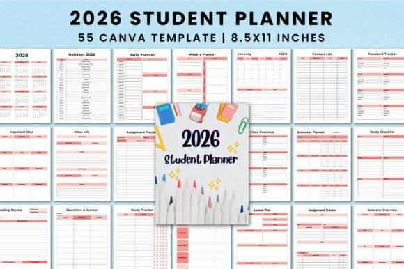 2026 Student Planner for Canva