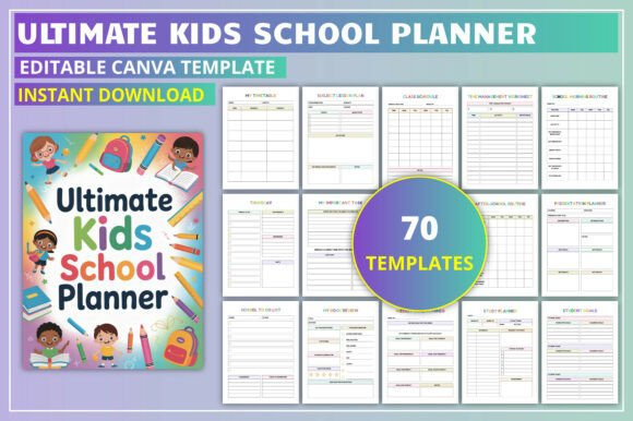 Editable Kids School Planner