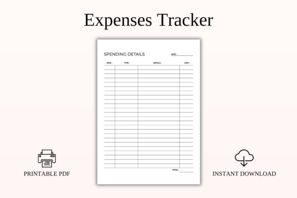 Expense Tracker Printable PDF Template