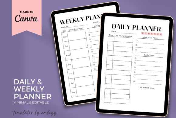 Productivity Daily & Weekly Planner Template