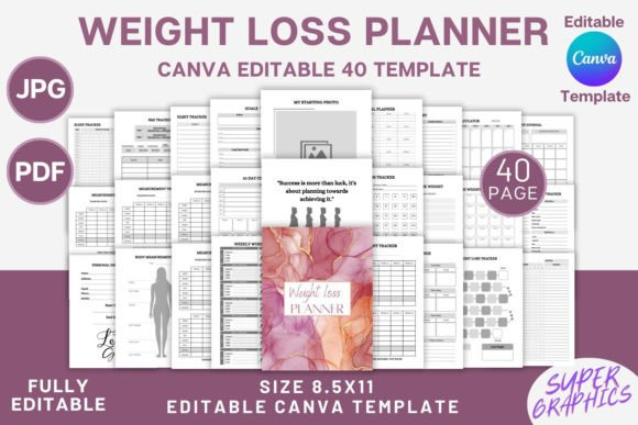 Weight Loss Planner Bundle Canva