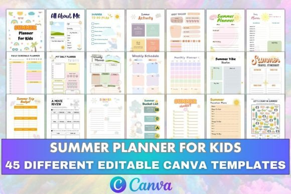 Canva Editable Summer Planner for Kids
