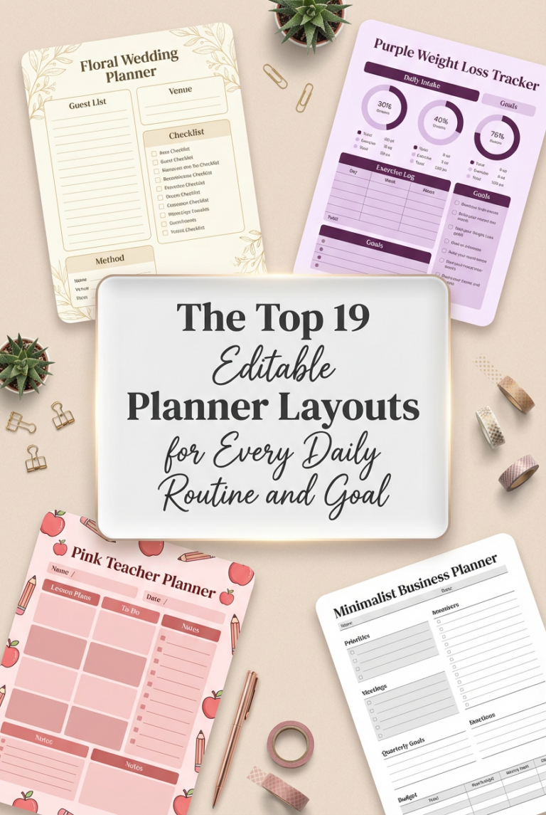The Top 19 Editable Planner Layouts for Every Daily Routine and Goal