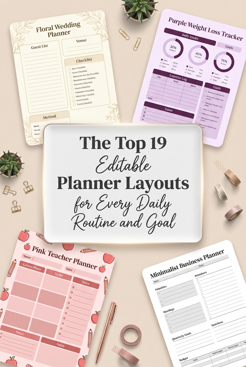 The Top 19 Editable Planner Layouts for Every Daily Routine and Goal