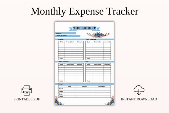 Easy Monthly Expense Tracker Printable