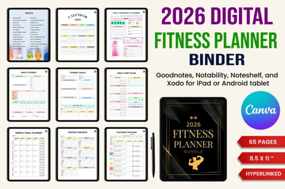 2026 Digital Fitness Planner Bundle