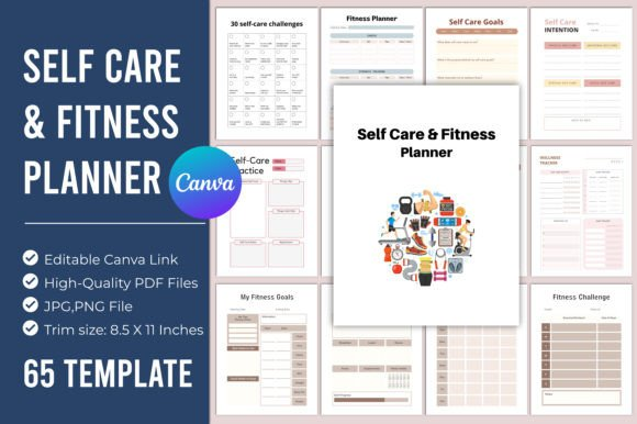 Self Care & Fitness Planner Canva