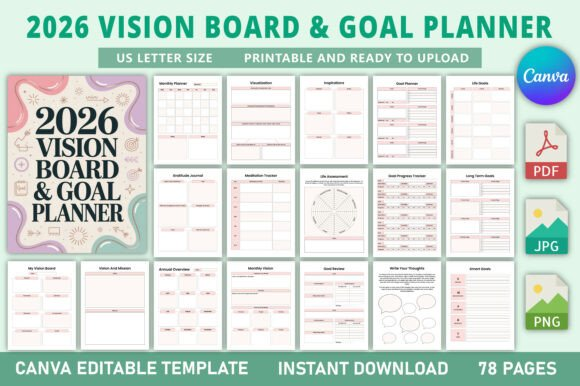 2026 Vision Board & Goal Planner
