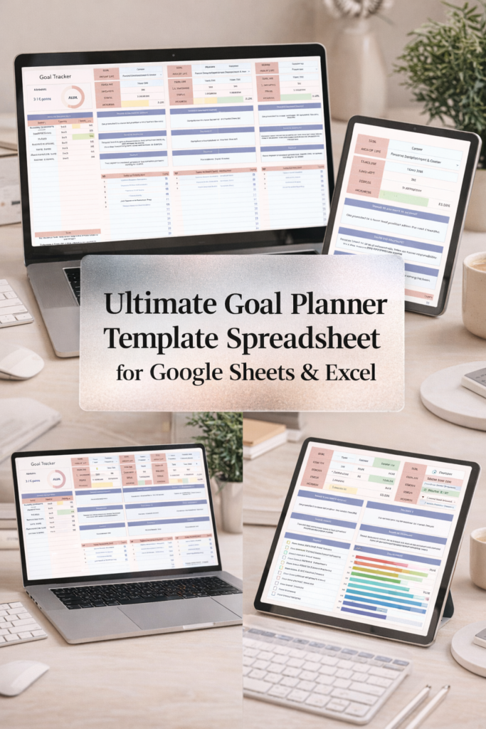 Ultimate Goal Planner Template Spreadsheet for Google Sheets & Excel