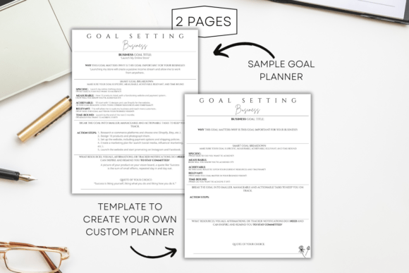 Goal Planner Editable Canva Template