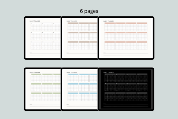 Daily Habit Tracker Digital Planner for tablet