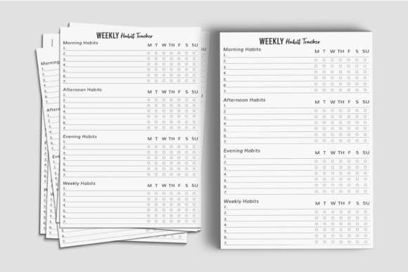 Weekly Habit Tracker, Habit Journal