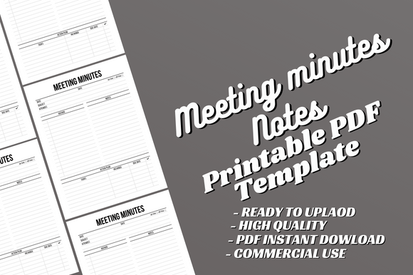Meeting Minutes Notes - Canva Template