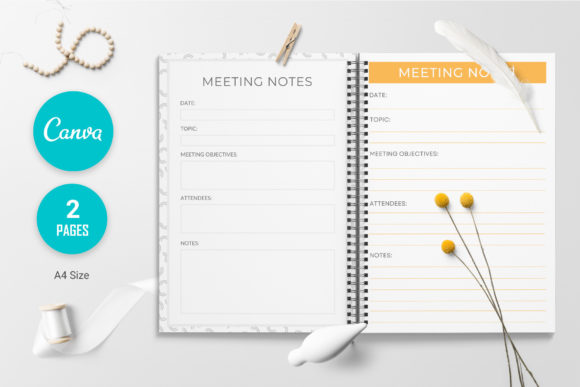 Canva Meeting Notes Planner Sheet