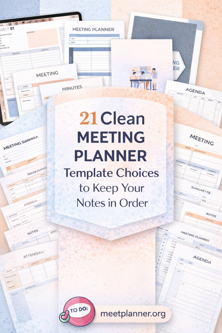 Main image of the post: 21 Clean Meeting Planner Template Choices to Keep Your Notes in Order