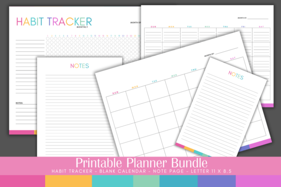 A vibrant and colorful printable calendar sheet designed for a monthly binder.
