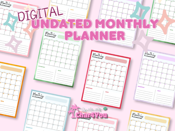 Using a Digital Undated Monthly Planner for long-term project planning and task lists.