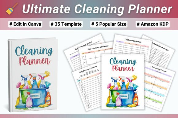 High-resolution shot of the Ultimate Cleaning Planner pages printed out with a visible deep cleaning checklist