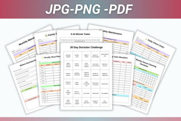 A minimalist look for the "Perfect Cleaning Planner," available in several sizes on a clean white background.