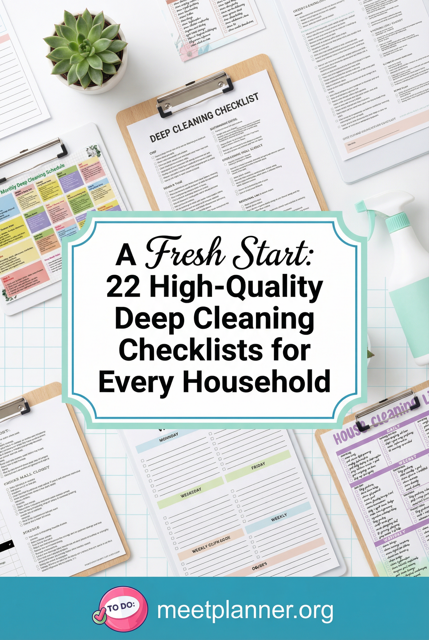 Article's main image: "A Fresh Start: 22 High-Quality Spring Cleaning Checklists for Every Home."