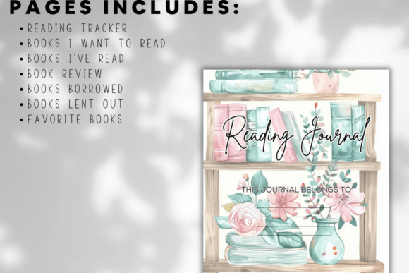 A top-down view of the printed reading tracker page, describing what's inside.