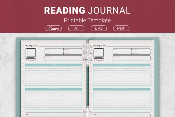 Aesthetic preview of the Reading Journal Template