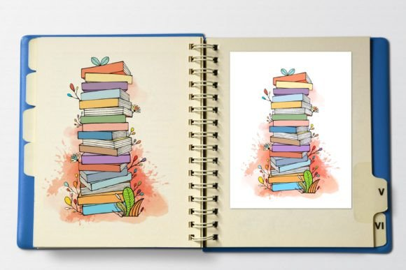 Top view of the Printable Book Tracker, Planner, Books pages acting as a printable reading tracker.