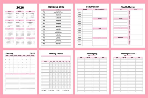 Minimalist interior design of the 2026 Reading & Book Tracker bundle