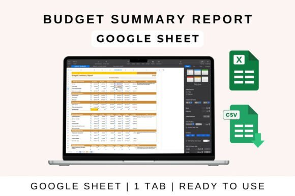 A high-quality screenshot of the monthly financial tracker - budget plan dashboard, used as a modern budget planner template on a laptop screen.