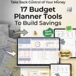 A collage of the main images for the article - Stop The Monthly Guilt: 17 Creative Budget Planner Template Tools To Build Savings